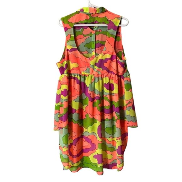 Nanette Lepore Swim Water Cover Up Size XL Retro Hippie Colorful Beach Sheer - Picture 2 of 10